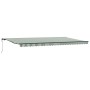 Automatic Retractable Awning Green and White 600x300 cm, Replacement Fabric for 6x3 m Green and White Awning by , Awnings - R...