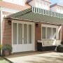 Automatic Retractable Awning Green and White 600x300 cm, Replacement Fabric for 6x3 m Green and White Awning by , Awnings - R...