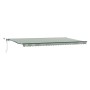 Automatic Retractable Awning with Green and White LED 600x300 cm, Replacement Fabric for 6x3 m Green and White Frame Awning b...