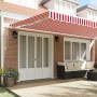 Manual retractable awning red and white stripes 600x350 cm by , Awnings - Ref: Foro24-3331717, Price: 559,95 €, Discount: %