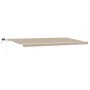 Manual Retractable Awning with LED Beige 600x350 cm, Replacement Fabric for 6x3.5 m Beige Awning by , Awnings - Ref: Foro24-3...