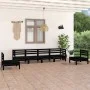 Garden furniture set 6 pieces solid black pine wood by vidaXL, Garden sets - Ref: Foro24-3082546, Price: 313,54 €, Discount: %
