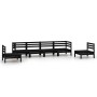 Gartenmöbel-Set 6-teilig aus massivem schwarzem Kiefernholz von vidaXL, Gartensets - Ref: Foro24-3082546, Preis: 322,08 €, Ra...