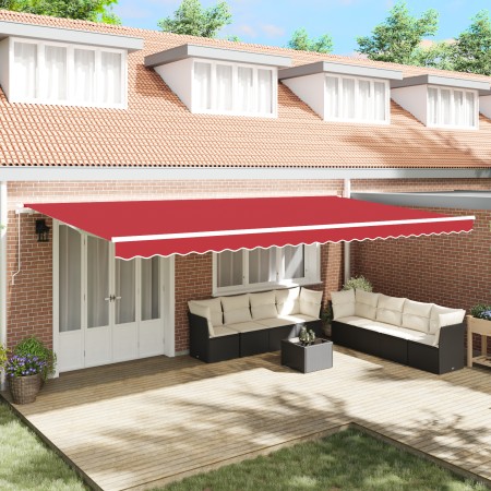 Manuelle einziehbare Markise Rot 600x350 cm, Ersatztuch für Markise für 6x3,5 m Gestell Rot | Foro24.es | Tu tienda online para hogar, jardín y más Foro24.es
