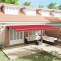 Manual Retractable Awning with Red LED 600x350 cm, Replacement fabric for awning for 6x3.5 m frame Red by , Awnings - Ref: Fo...