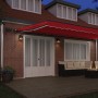 Manual Retractable Awning with Red LED 600x350 cm, Replacement fabric for awning for 6x3.5 m frame Red by , Awnings - Ref: Fo...
