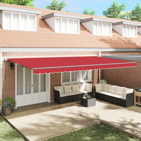 VidaXL Red Automatic Retractable Awning 600x350 cm, Replacement Fabric for VidaXL Awning 6x3.5 m Red by , Awnings - Ref: Foro...