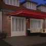 Automatic Retractable Awning with Red LED 600x350 cm, Replacement Cover for Awning for 6x3.5 m Red Frame by , Awnings - Ref: ...