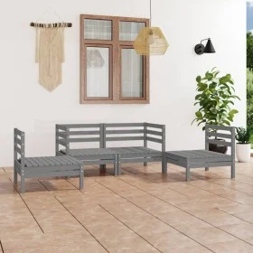 Garden furniture set 4 pieces solid gray pine wood by vidaXL, Garden sets - Ref: Foro24-3082524, Price: 222,36 €, Discount: %