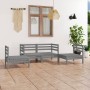 Garden furniture set 4 pieces solid gray pine wood by vidaXL, Garden sets - Ref: Foro24-3082524, Price: 225,28 €, Discount: %