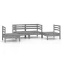 Gartenmöbel-Set 4-teilig aus massivem grauem Kiefernholz von vidaXL, Gartensets - Ref: Foro24-3082524, Preis: 222,36 €, Rabat...