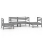 Gartenmöbel-Set 4-teilig aus massivem grauem Kiefernholz von vidaXL, Gartensets - Ref: Foro24-3082524, Preis: 225,28 €, Rabat...