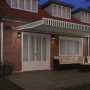 Manual Retractable Awning with Green and White LED 600x350 cm, Replacement Fabric for 6x3.5 m Green and White Awning by , Awn...