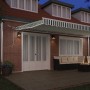 Automatic Retractable Awning with Green and White LED 600x350 cm, Replacement Fabric for 6x3.5 m Awning Green and White Frame...