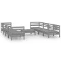 Gartenmöbel-Set 9-teilig aus massivem grauem Kiefernholz von vidaXL, Gartensets - Ref: Foro24-3082519, Preis: 419,77 €, Rabat...