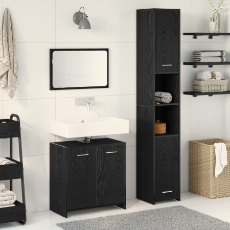 3-teiliges Badmöbel-Set Schwarze Eiche Crafted Wood | Foro24.es | Tu tienda online para hogar, jardín y más Foro24.es