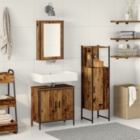 3-teiliges Badmöbel-Set Antikes Holzwerkstoff von , Badezimmermöbel - Ref: Foro24-3332552, Preis: 157,37 €, Rabatt: %