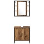 3-Piece Bathroom Furniture Set in Old Color Worked Wood by , Bathroom furniture - Ref: Foro24-3332554, Price: 189,18 €, Disco...