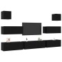 7-teiliges TV-Möbelset Wandmontage Schwarze Eiche Bearbeitetes Holz von , TV-Möbel - Ref: Foro24-3332572, Preis: 281,46 €, Ra...