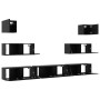 7-teiliges TV-Möbelset Wandmontage Schwarze Eiche Bearbeitetes Holz von , TV-Möbel - Ref: Foro24-3332572, Preis: 281,46 €, Ra...