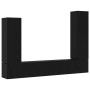 4-Piece Set of Black Oak and Processed Wood Wall Mounted TV Cabinet Product Management System by , TV Furniture - Ref: Foro24...