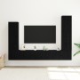 4-Piece Set of Black Oak and Processed Wood Wall Mounted TV Cabinet Product Management System by , TV Furniture - Ref: Foro24...