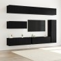 Juego de muebles para TV de 7 piezas montado en la pared de roble negro y madera elaborada de , Muebles TV - Ref: Foro24-3332...