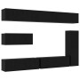 7-teiliges TV-Wandmöbel-Set aus schwarzer Eiche und aufwendigem Holz | Foro24.es | Tu tienda online para hogar, jardín y más Foro24.es