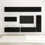 Juego de muebles para TV de 7 piezas montado en la pared de roble negro y madera elaborada de , Muebles TV - Ref: Foro24-3332...