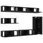 7-teiliges TV-Wandmöbel-Set aus schwarzer Eiche und aufwendigem Holz | Foro24.es | Tu tienda online para hogar, jardín y más Foro24.es