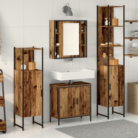 4-teiliges Badmöbel-Set aus rustikalem Holz von , Badezimmermöbel - Ref: Foro24-3332590, Preis: 244,99 €, Rabatt: %