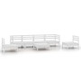 Gartenmöbel-Set 7-teilig aus massivem weißem Kiefernholz von vidaXL, Gartensets - Ref: Foro24-3082548, Preis: 345,81 €, Rabat...