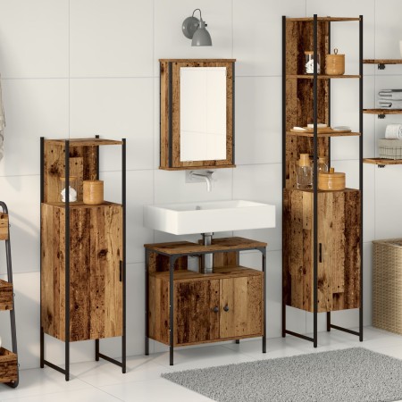 4-teilige Badmöbel aus gealtertem Holz von , Badezimmermöbel - Ref: Foro24-3332594, Preis: 227,89 €, Rabatt: %