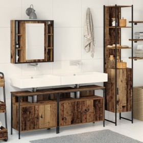 mueble de baño con lavabo integrado de madera antigua y madera elaborada de , Muebles de baño - Ref: Foro24-3332596, Precio: ...