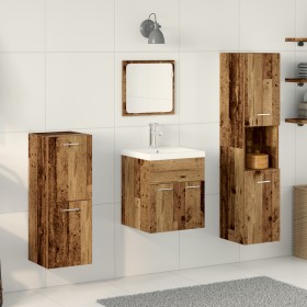 5-teiliges Badmöbel-Set aus Altholz