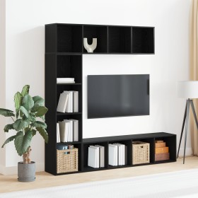 Comprar Estanterías 3 pcs Negro Roble 36x30x143