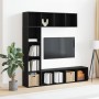 3 pcs Black Oak Shelves 36x30x143 cm Processed Wood by , Bookcases and shelves - Ref: Foro24-3333046, Price: 179,81 €, Discou...