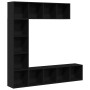3 pcs Black Oak Shelves 36x30x143 cm Processed Wood by , Bookcases and shelves - Ref: Foro24-3333046, Price: 179,81 €, Discou...