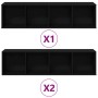 3 pcs Black Oak Shelves 36x30x143 cm Processed Wood by , Bookcases and shelves - Ref: Foro24-3333046, Price: 179,81 €, Discou...