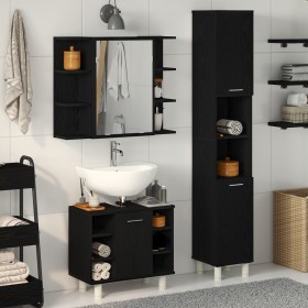 3 Piece Bathroom Furniture Set Black Oak Quality Wood by , Bathroom furniture - Ref: Foro24-3333049, Price: 213,06 €, Discoun...
