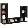 4-Piece Wall Mounted TV Furniture Set in Black Oak Wood by , TV Furniture - Ref: Foro24-3333060, Price: 204,26 €, Discount: %