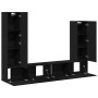 4-Piece Wall Mounted TV Furniture Set in Black Oak Wood by , TV Furniture - Ref: Foro24-3333060, Price: 204,26 €, Discount: %