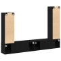 4-Piece Wall Mounted TV Furniture Set in Black Oak Wood by , TV Furniture - Ref: Foro24-3333060, Price: 204,26 €, Discount: %