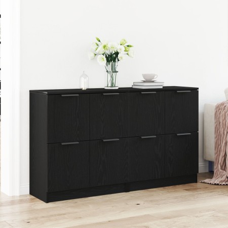 2 pcs Black Oak Sideboards 60x30x70 cm Processed Wood by , Sideboards - Ref: Foro24-3333073, Price: 124,70 €, Discount: %