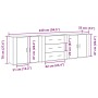 3 pcs sideboards made of black oak and elaborate wood by , Sideboards - Ref: Foro24-3333082, Price: 267,70 €, Discount: %