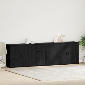Comprar Aparadores 3 pcs Roble Negro Madera