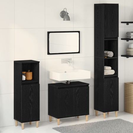 3-Piece Bathroom Furniture Set Black Oak Constructed Wood by , Bathroom furniture - Ref: Foro24-3333088, Price: 180,82 €, Dis...