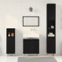 Conjunto de Muebles de Baño de 3 Piezas Roble Negro Madera