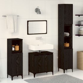 3 Piece Bathroom Furniture Set Black Oak Quality Wood by , Bathroom furniture - Ref: Foro24-3333089, Price: 184,82 €, Discoun...