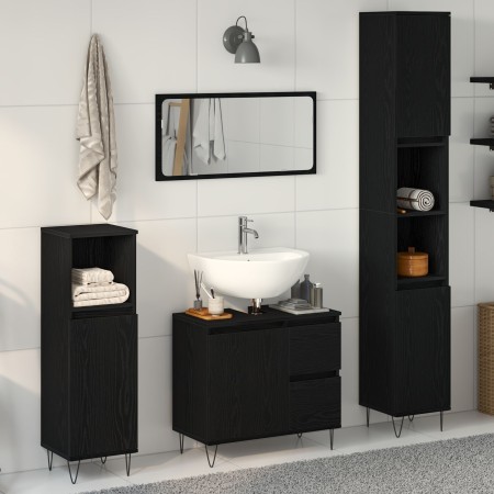 3-piece bathroom furniture set made of black oak and elaborate wood by , Bathroom furniture - Ref: Foro24-3333097, Price: 208...
